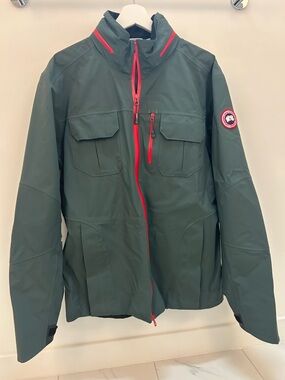 Canada Goose Dark Green Jacket with Red Trim